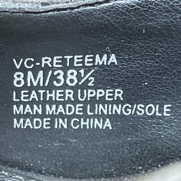 Vince Camuto Women’s Black Leather Ankle Strap Peep Toe Reteema Heels Size 8M - Picture 6 of 10